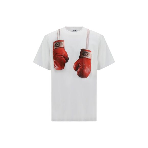 MOSCHINO Other - Moschino Men Organic Cotton Jersey T-Shirt With Boxing Gloves Trompe-L’Œil Print